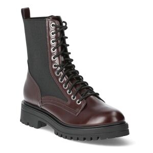 No Boundaries Knit Combat Boot Burgundy Sz 10